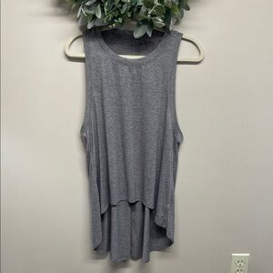Athleta Essence relaxed High Low Tank Heather Gray S